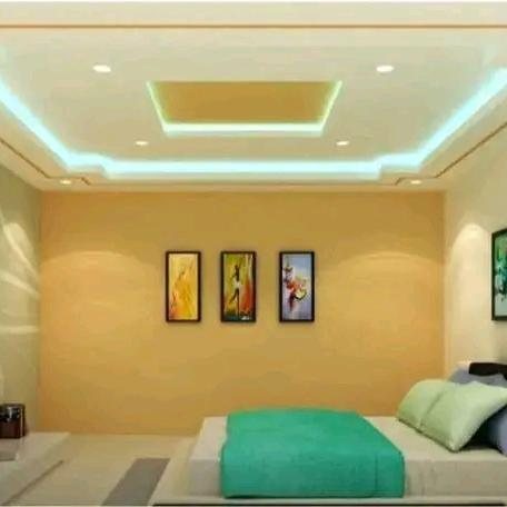 Bedroom tray ceiling with LED cove lighting